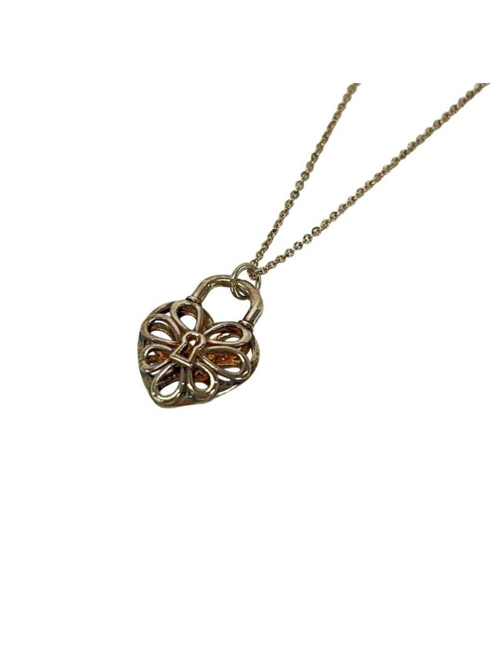 Tiffany & Co Necklace Filigree Heart Silver Padlock